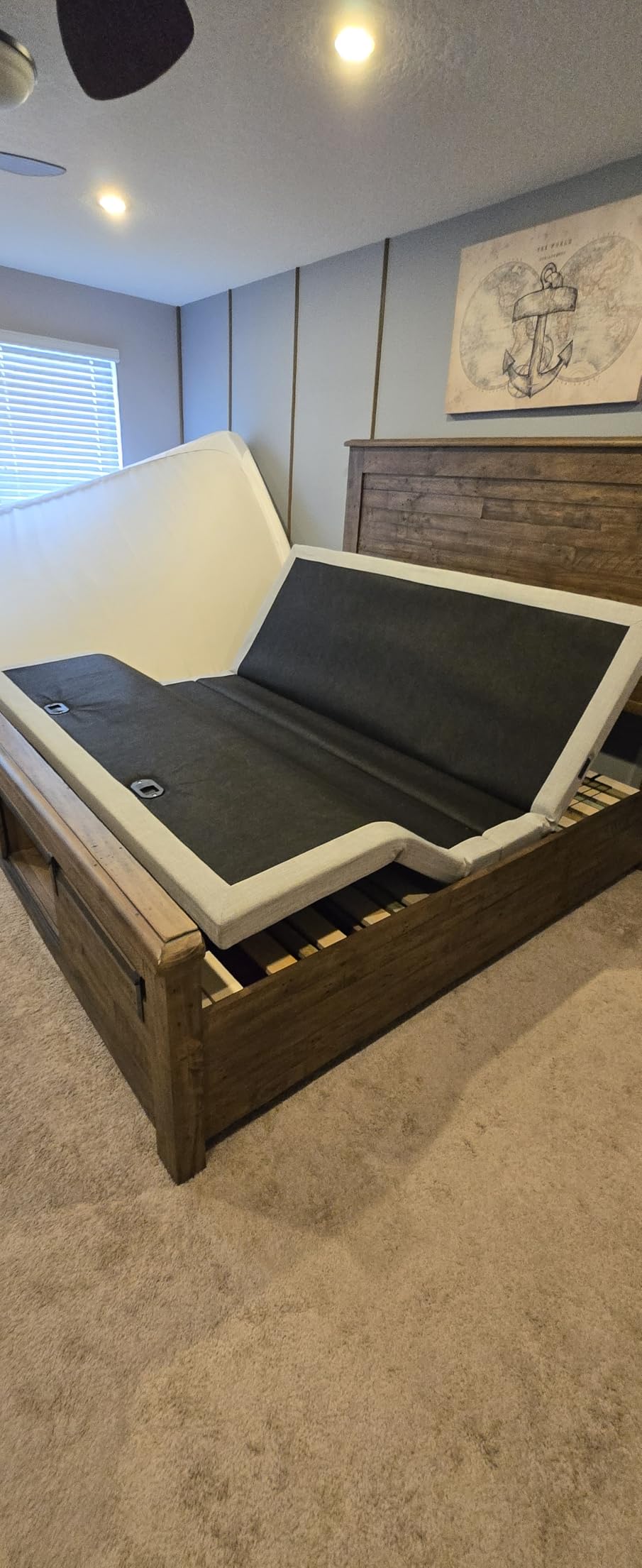 Irvine Home Collection King Adjustable Bed Base - Dual Massage - USB Ports - Zero Gravity - Underbed Light - Wireless Remote - Zero Clearance - Anti Snore - Memory Positions customer photo 1