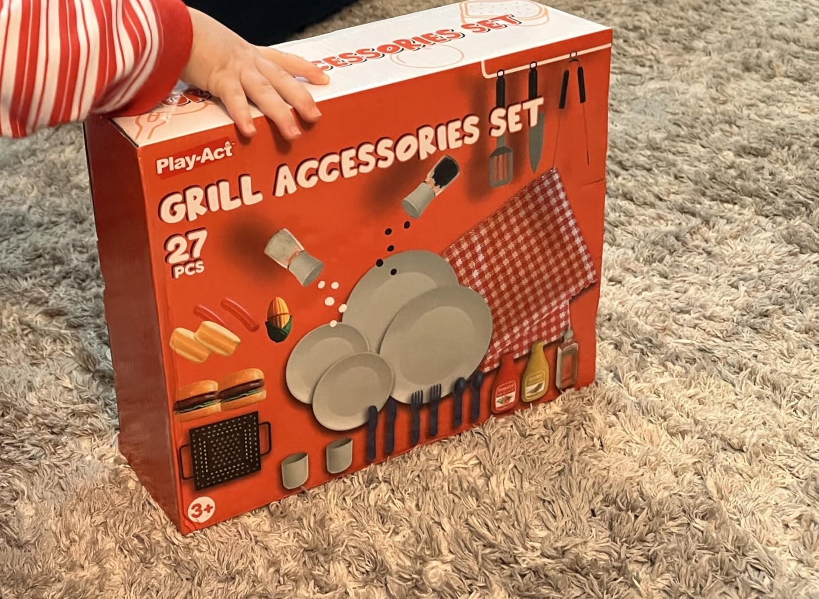 27 PCS Kids BBQ Grill Playset, Play Food Sets for Kids Kitchen customer photo 1