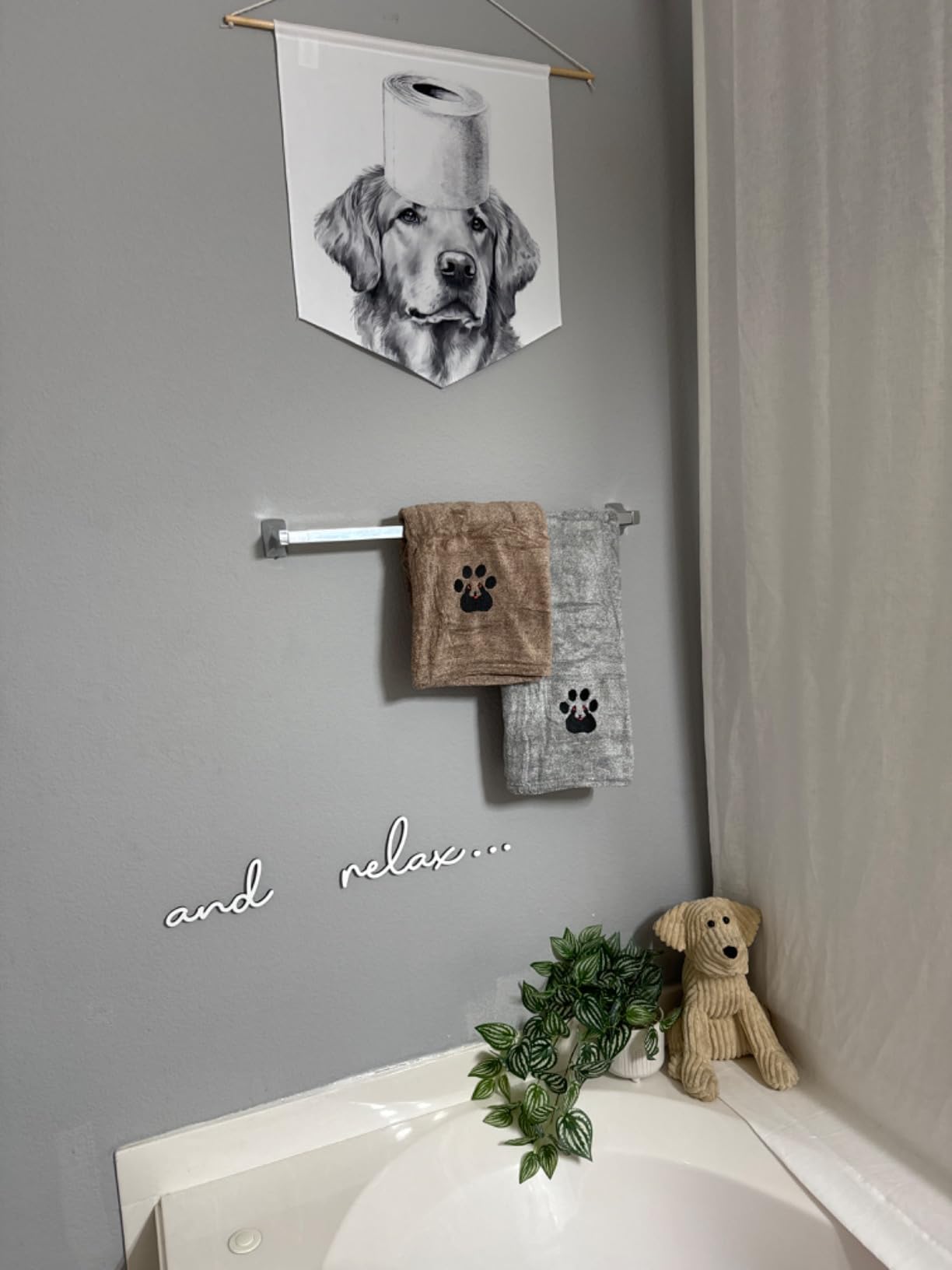 Dogvingpk Extra Large Dog Towels for Drying Dogs 2 Pack - Super Absorbent Soft Quick Dry Microfiber Pet Bath Towel for Large & Medium Dogs, 55 * 36 Inch Grey and Brown customer photo 1