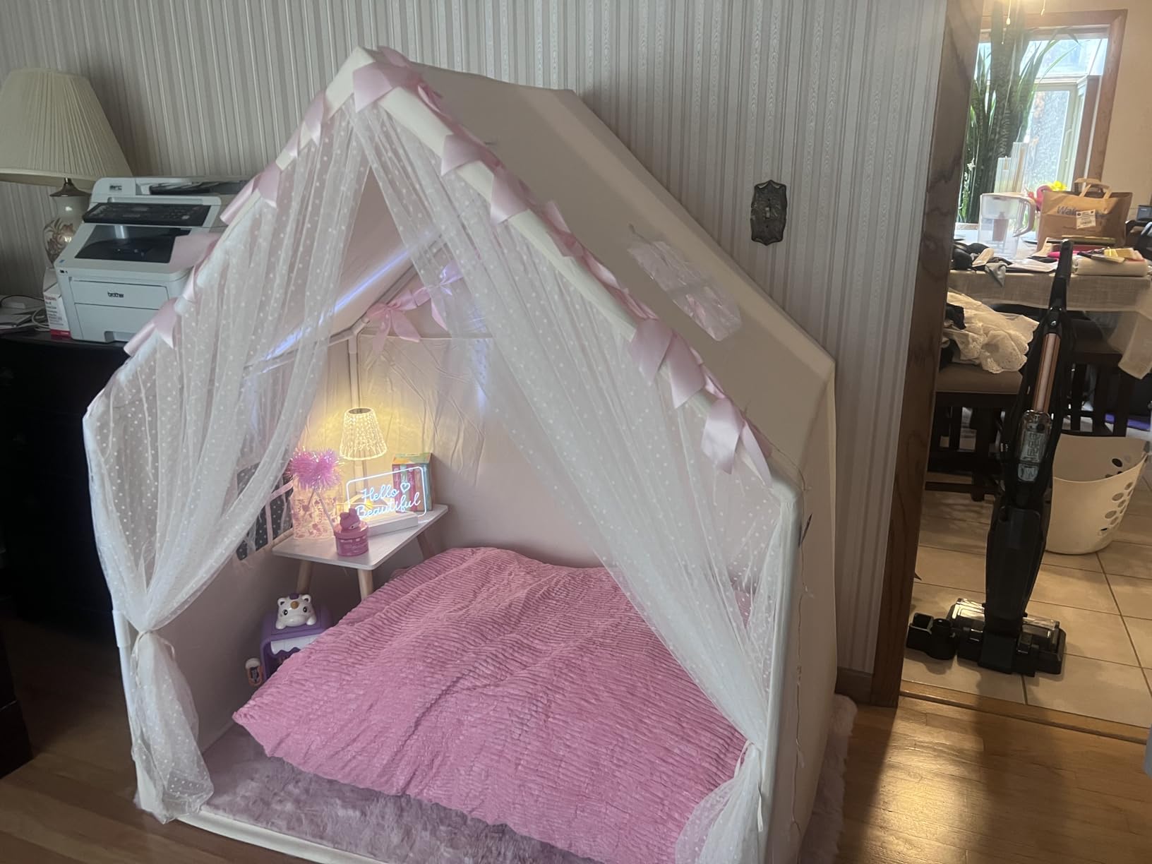 Tiny Land Kids Play Tent with Padded Mat & LED Lights, Ages 3+ customer photo 1