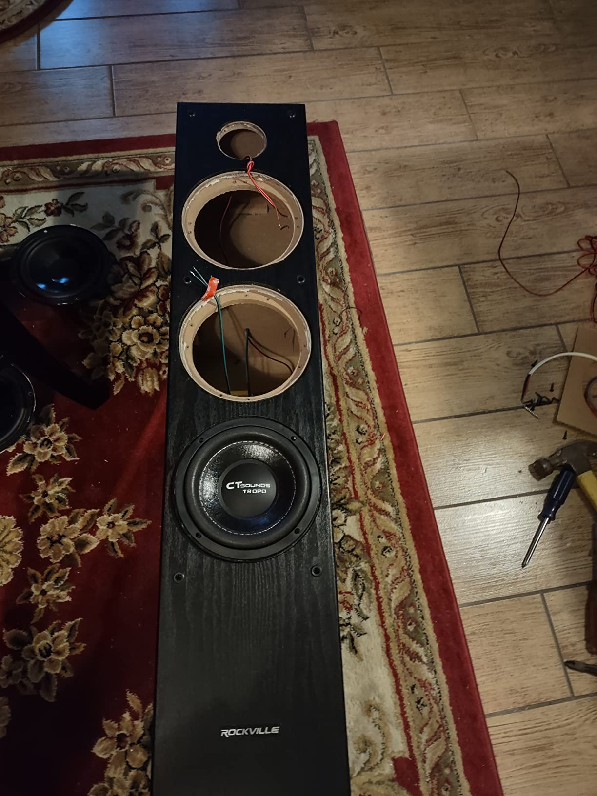 Rockville RockTower 68B Black Home Audio Tower Speakers Passive 8 Ohm customer photo 2