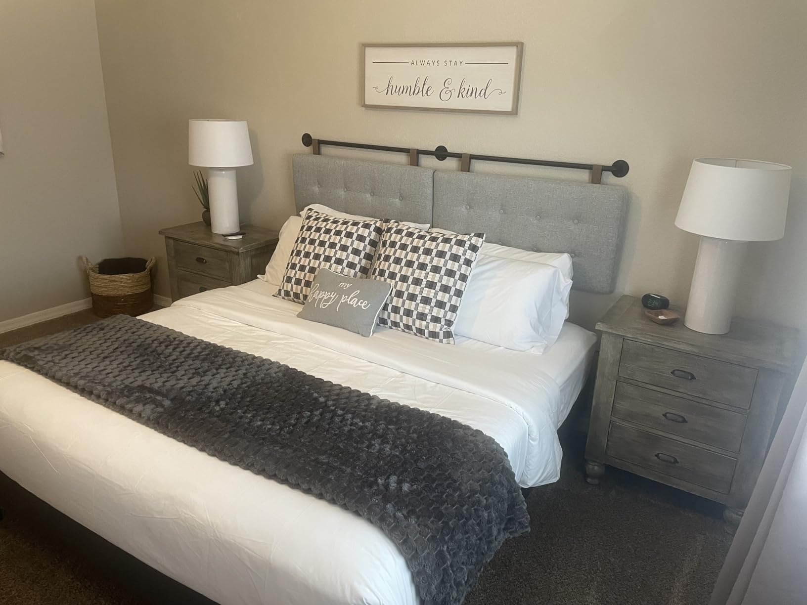 Headboards for Queen Size Bed,Head Board Wall Mounted Headboard with Fine Linen Upholstery and Button Tufting, Adjustable Heigh Headboard for Bedroom(Queen,Grey) customer photo 1