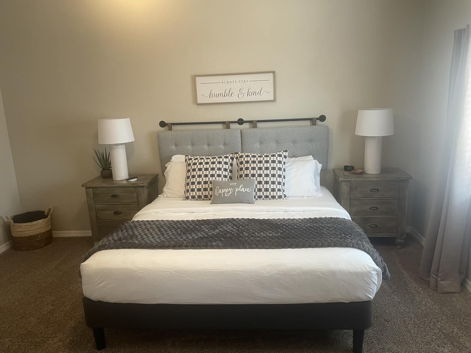 Headboards for Queen Size Bed,Head Board Wall Mounted Headboard with Fine Linen Upholstery and Button Tufting, Adjustable Heigh Headboard for Bedroom(Queen,Grey) customer photo 2