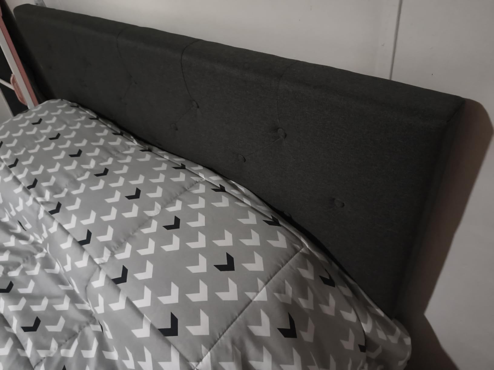 Allewie King Size Storage Bed Frame with 4 Underbed Drawers, Upholstered Platform Bed with Adjustable Headboard, Diamond Button Tufted, Easy Assembly, Noise-Free, No Box Spring Needed, Dark Grey customer photo 2
