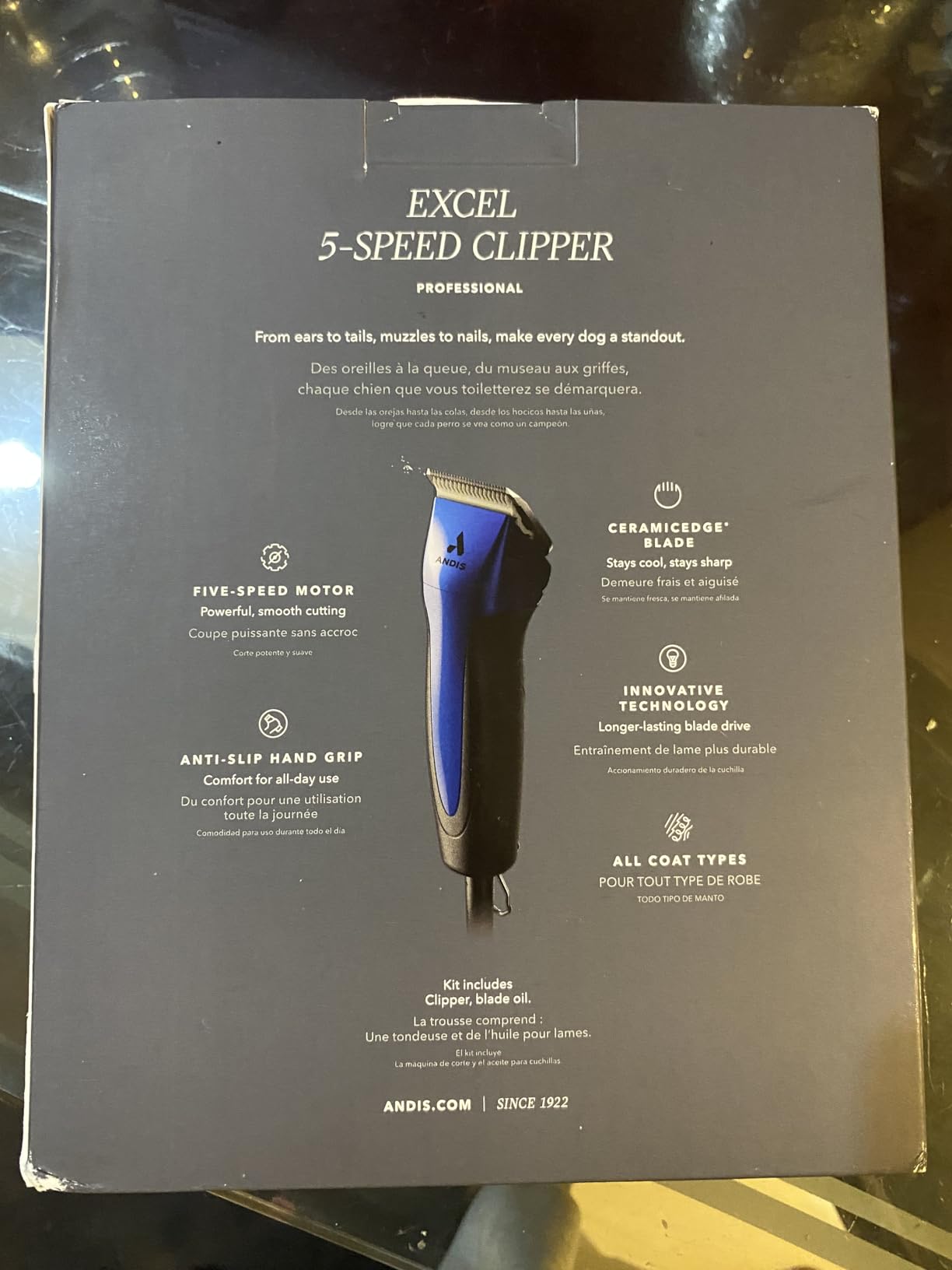 Andis 68520 Excel Professional 5-Speed Detachable Blade Clipper Kit, Blue customer photo 2