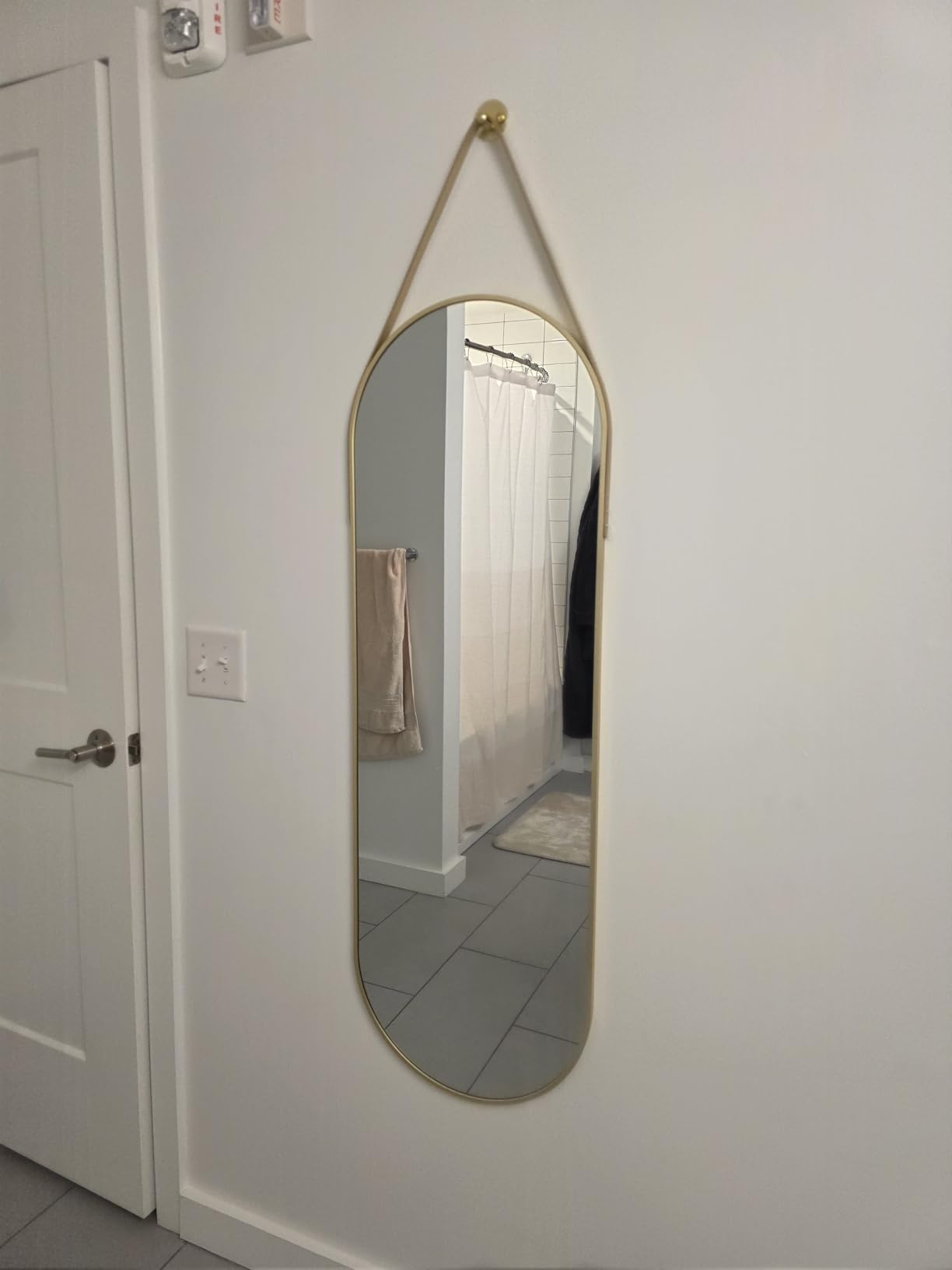 Full Length Mirror, 71''x30'' Arched Floor Body Mirror (Gold) customer photo 1