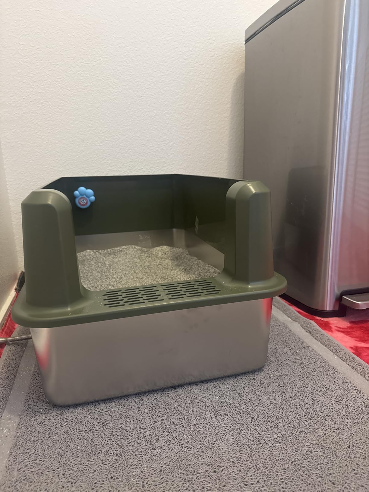Stainless Steel Cat Litter Box, XL High Sided Open Top Litter Pan, 1 Scoop customer photo 2