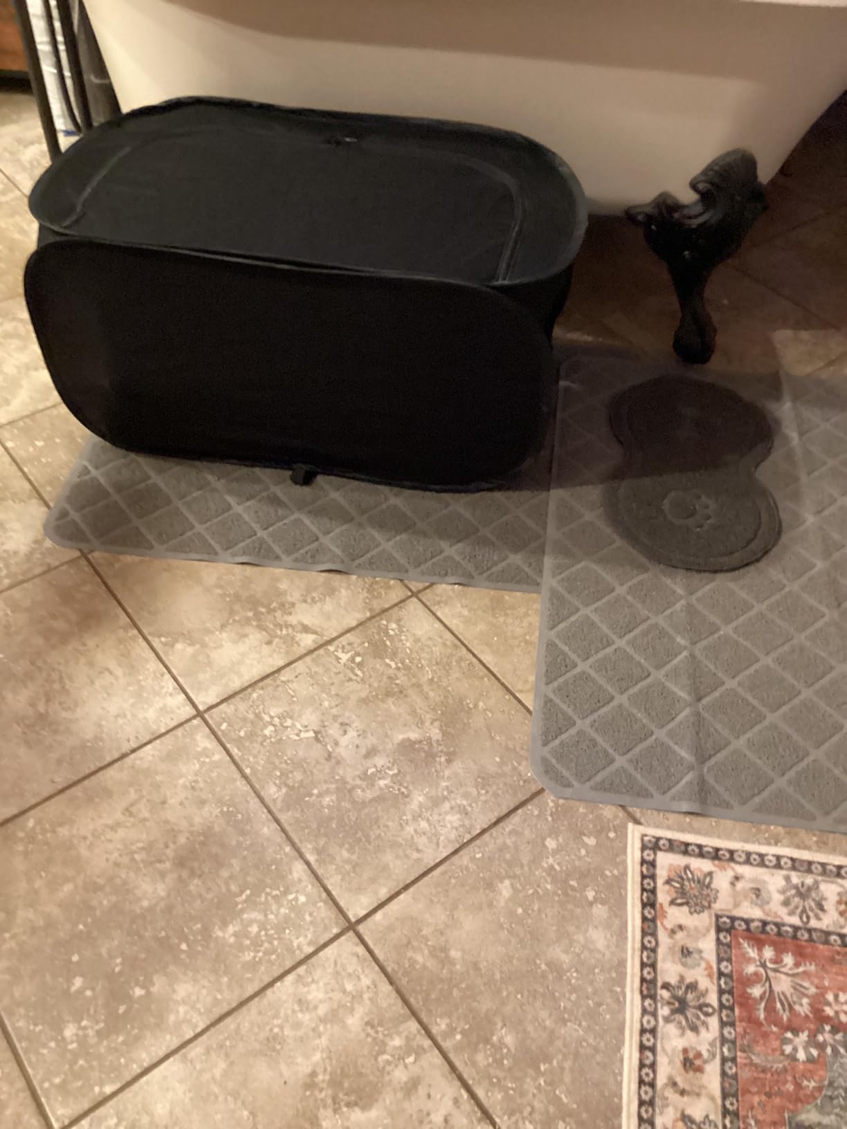 PEXTER Cat Litter Box Enclosure, Dog Proof, Discreet and Hidden Cat Litter Box Hider, Kitty Litter Trap Design with Easy-Clean Feature, Scoop and Deodorizer Storage Pockets, Lightweight and Waterproof customer photo 2