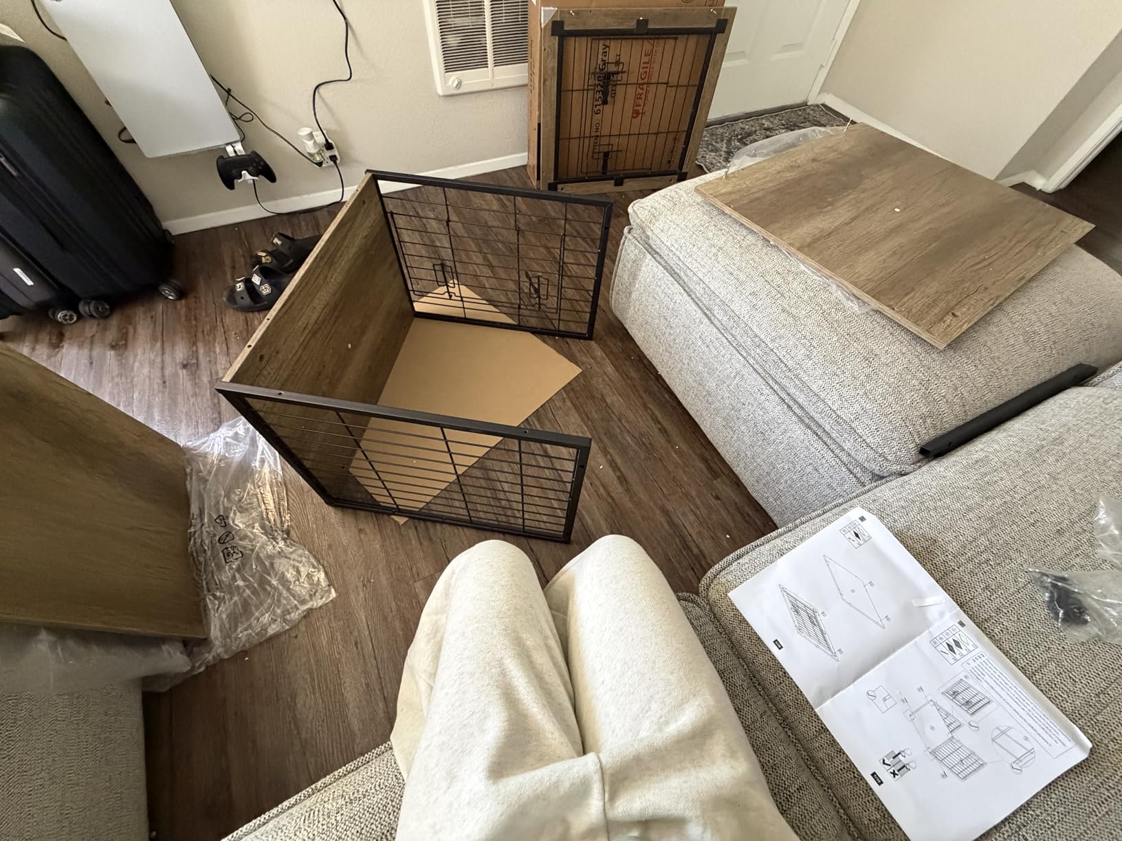 Yaheetech 27.5in Wooden Dog Crate Furniture w/Cushion for Small Medium Dogs customer photo 2