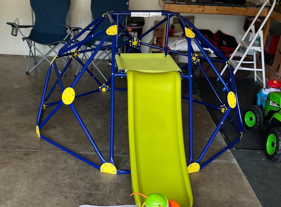 Costzon Kids Climbing Dome with Slide, 8FT Kids Jungle Gym Monkey Bar Climbing Toys for Outdoor, 2 in 1 Indoor Geometric Dome Climber Playground Set for 3-8 Boys Girls Toddlers Backyard Gift Present customer photo 2