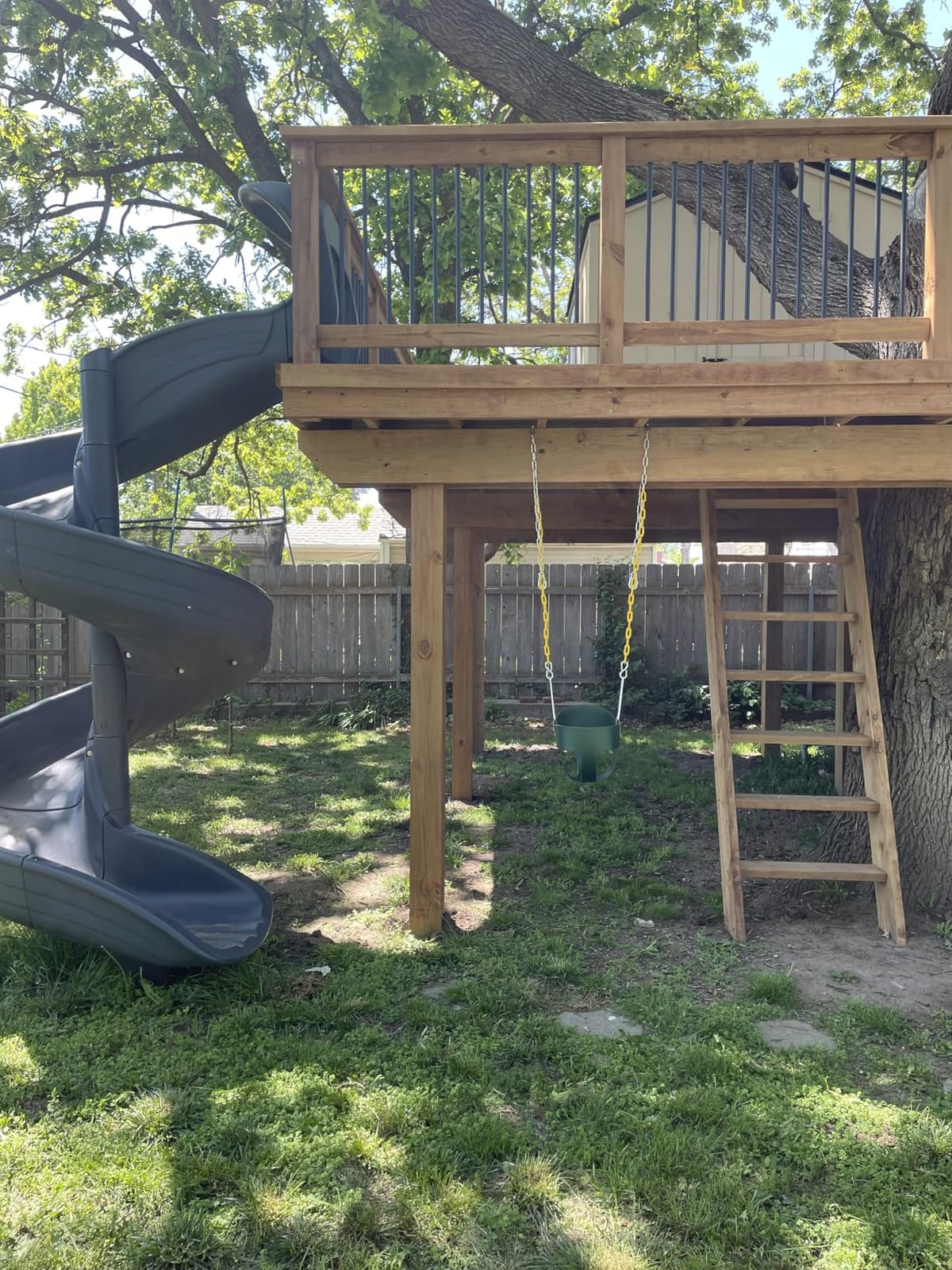 DECORLIFE Toddler Swing, Baby Swing Outdoor –High Back Full Bucket Swing Set, 330lb Capacity, Safety Design, Plastic-Coated Chains and Quick-Snap Carabiners for Backyard, Playground customer photo 1