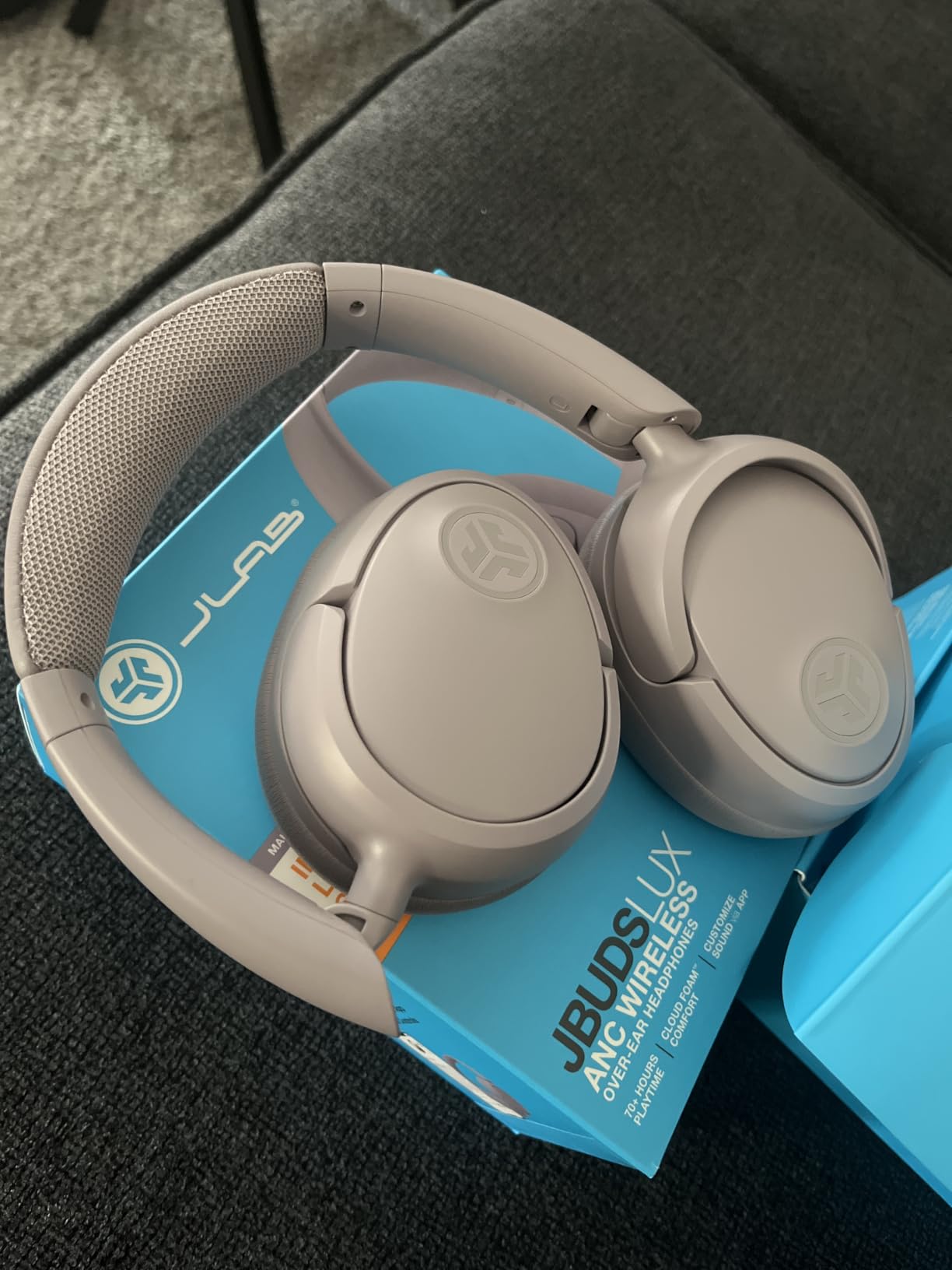 JLab JBuds Lux ANC Wireless Over-Ear Headphones, Graphite customer photo 2