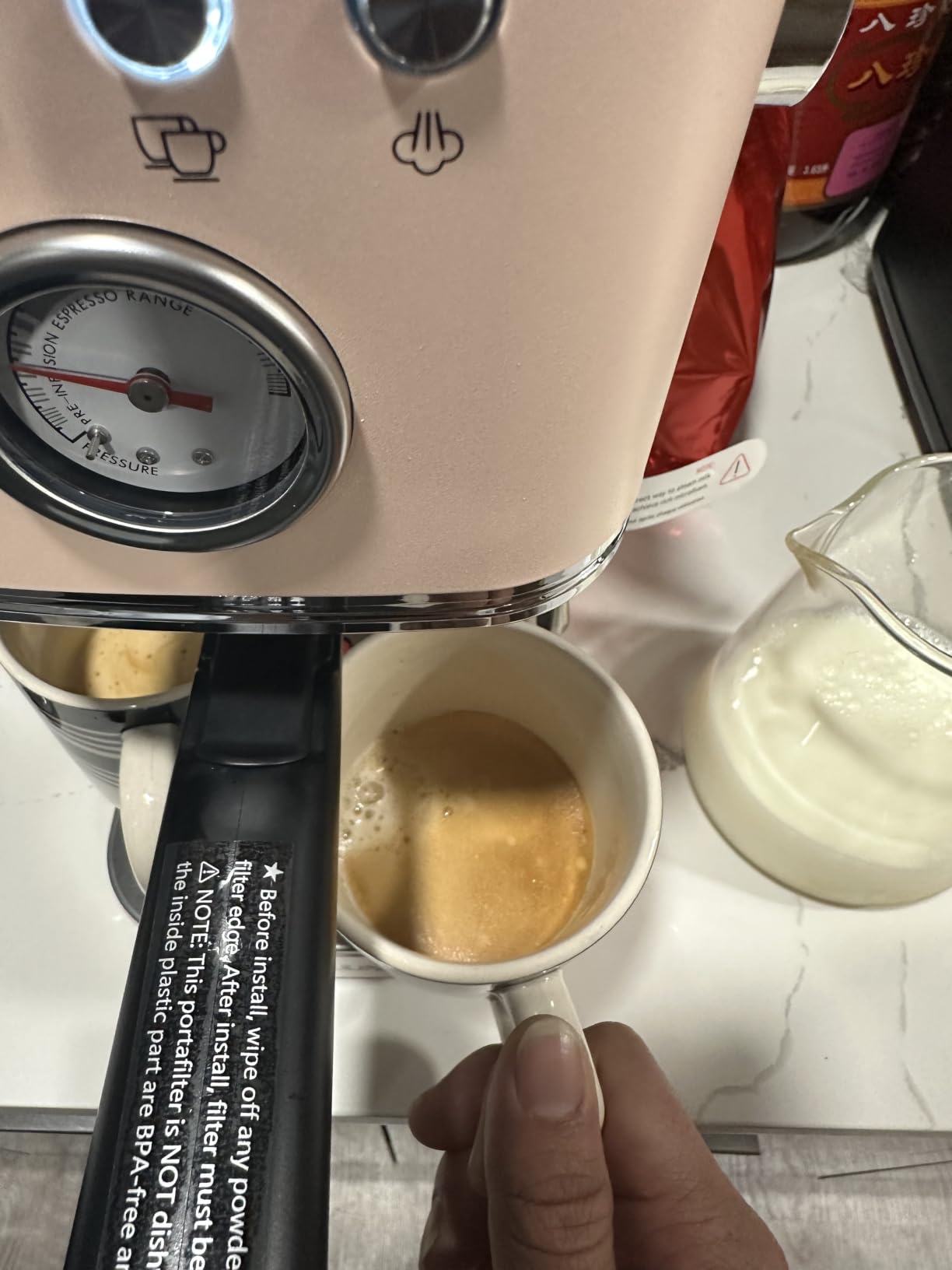 CHULUX Slim Espresso Machine with Milk Frother for Home Cappuccino & Latte customer photo 2