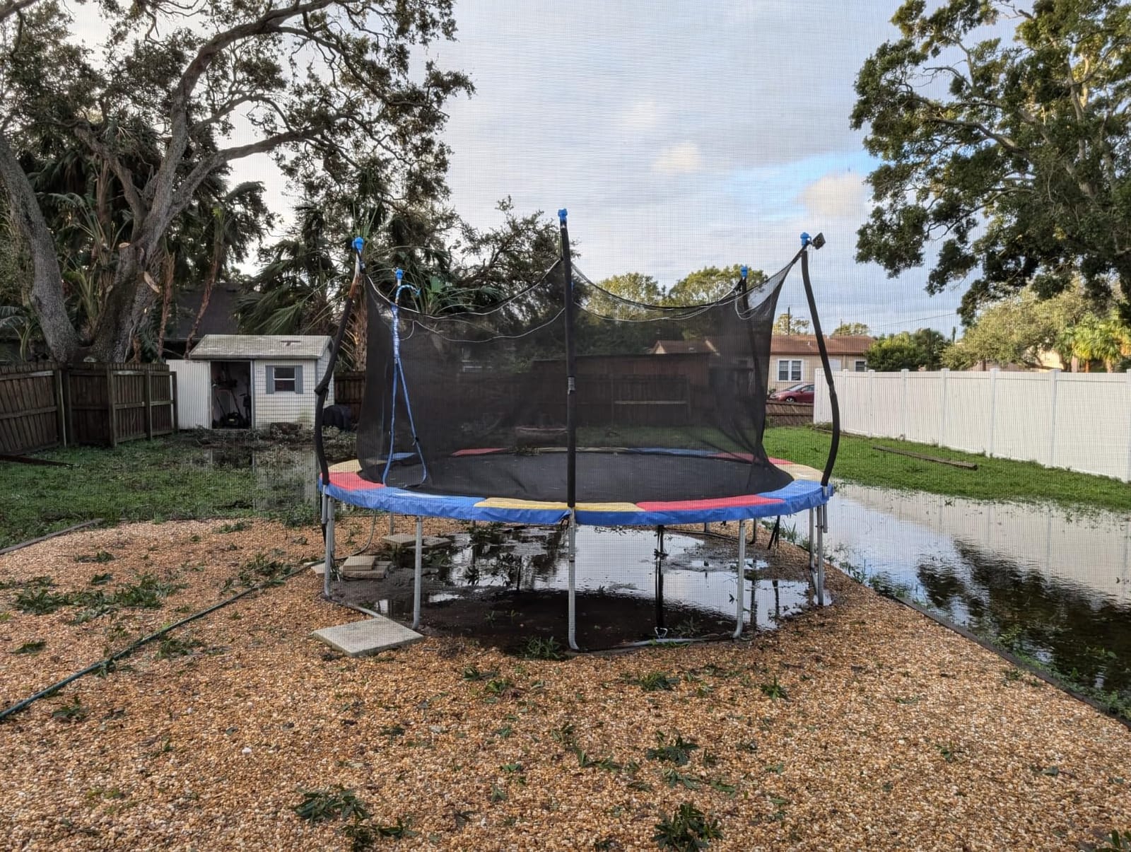 Lyromix Trampoline Accessories Kit, Trampoline Sprinkler, 50FT Solar Trampoline Lights and Trampoline Stakes, Non-Damaging to Net, Features 8 Light Modes, Compatible with 8 10 12 14 15 16FT Trampoline customer photo 1