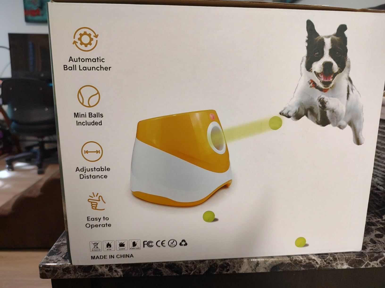 SOCO Automatic Ball Launcher for Dogs, 15 2-Inch Balls, Orange customer photo 2