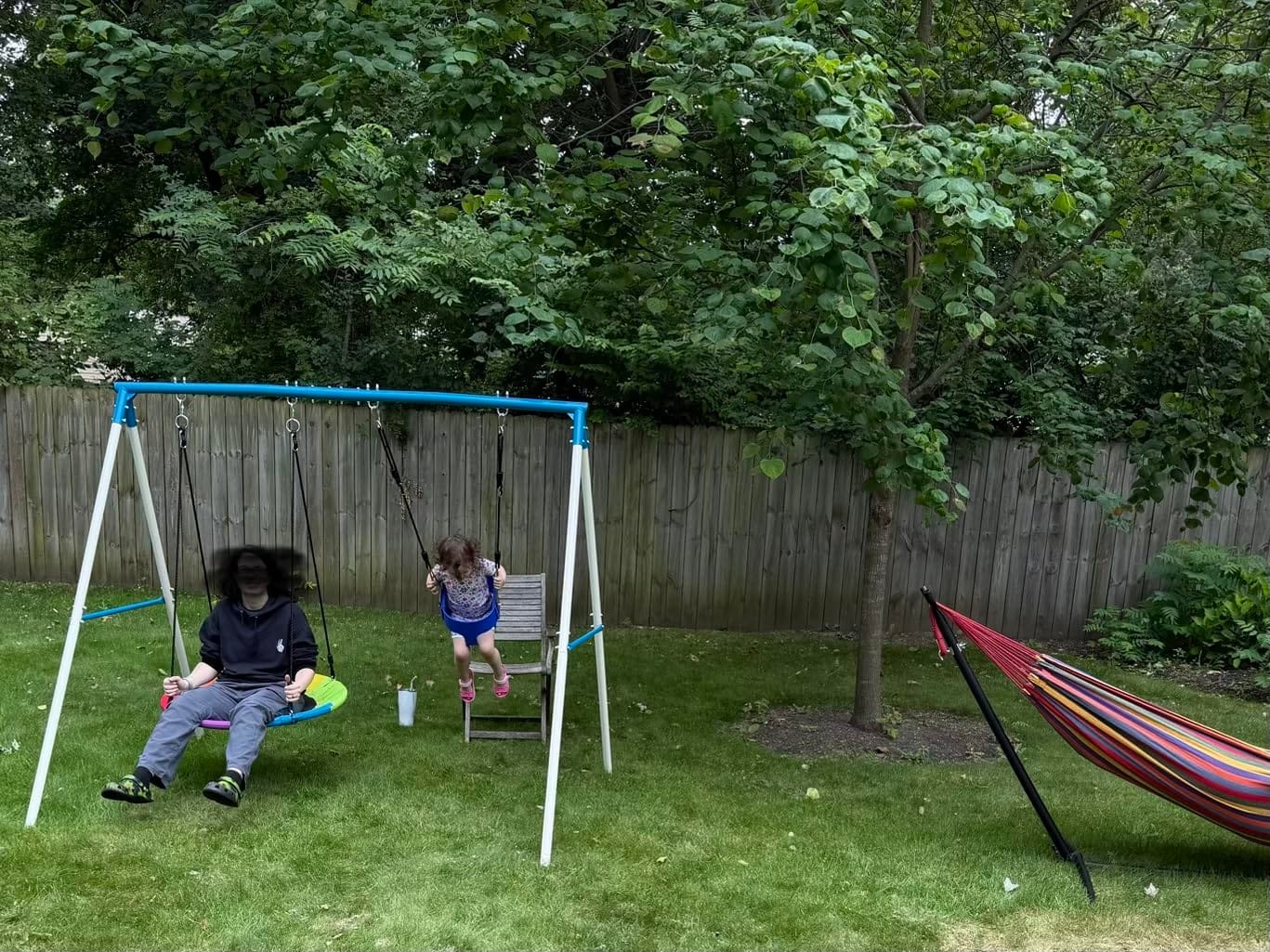 Trekassy Swing Sets for Backyard,440lbs A-Frame with Saucer & Toddler Swing customer photo 2