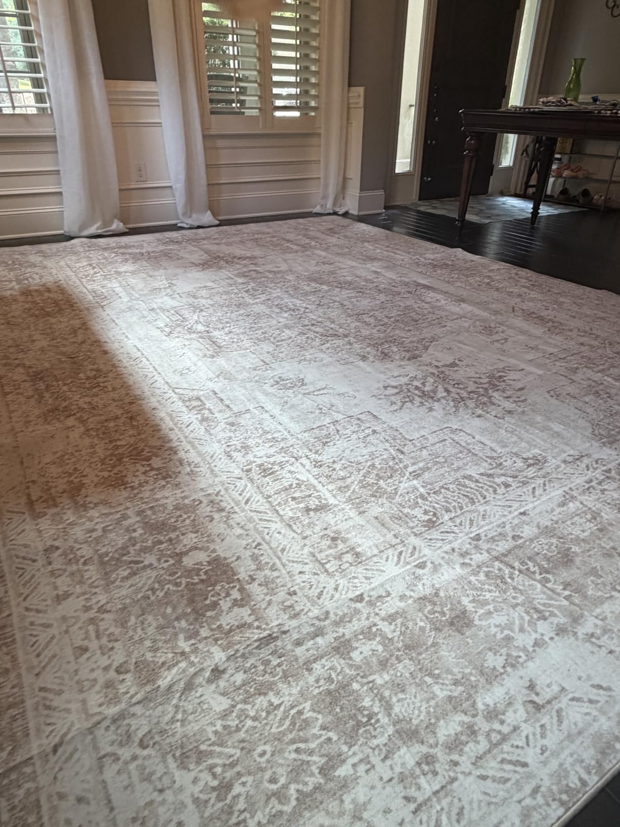 XLUEZ Area Rug 8x10 Living Room Rug, Machine Washable Vintage Distressed Medallion Rug Non-Slip Soft Low Pile Large Indoor Rugs for Bedroom Dining Room Office Children's Room (Beige,8'x10') customer photo 2