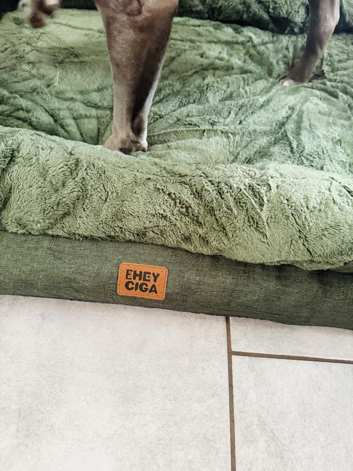 EHEYCIGA Orthopedic XL Dog Bed for Large Dog, Memory Foam Dog Couch, Grey customer photo 2