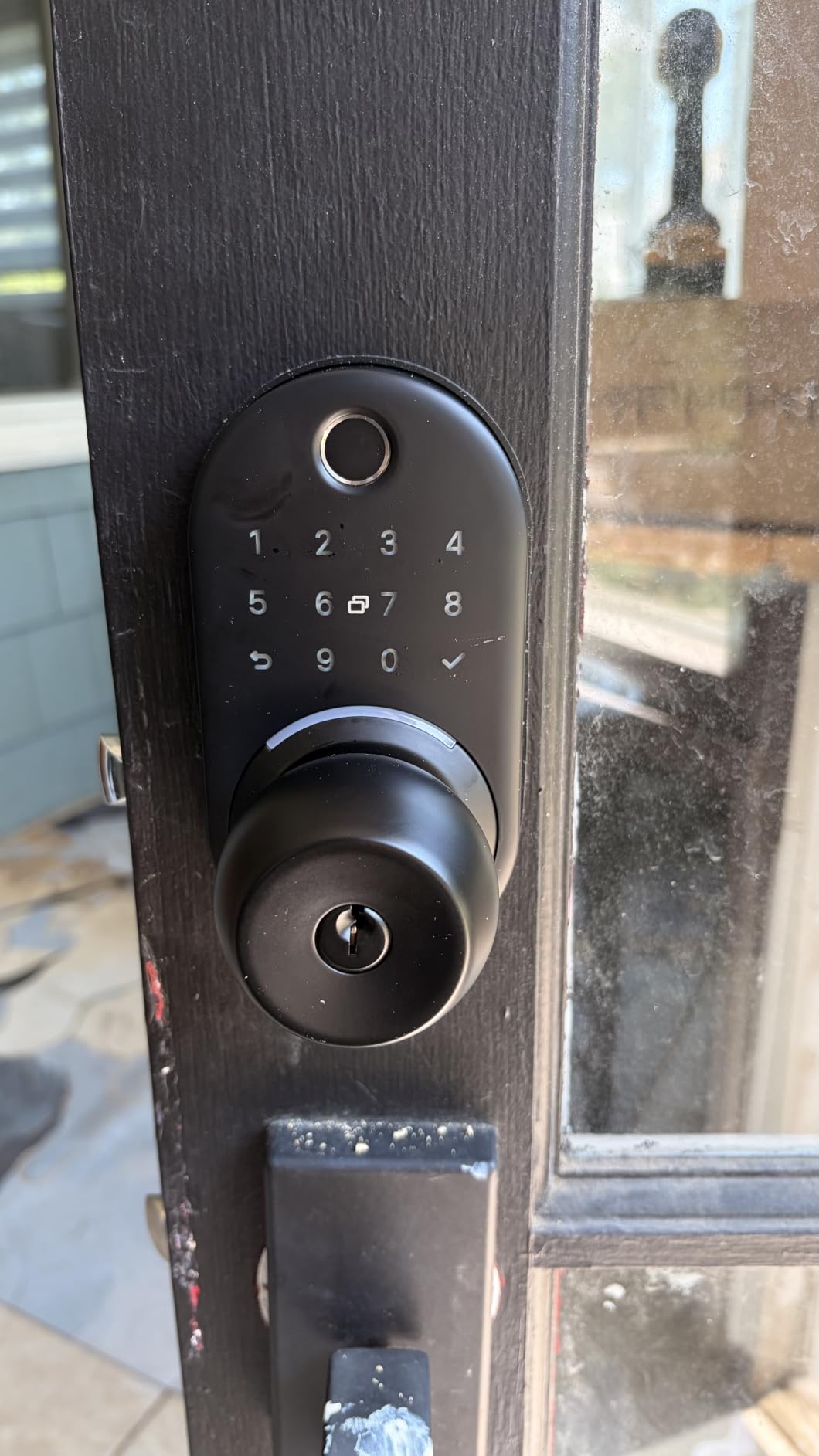 Keypad Smart Door Knob Lock, Yamiry Fingerprint Keyless Entry Handle Lock customer photo 2