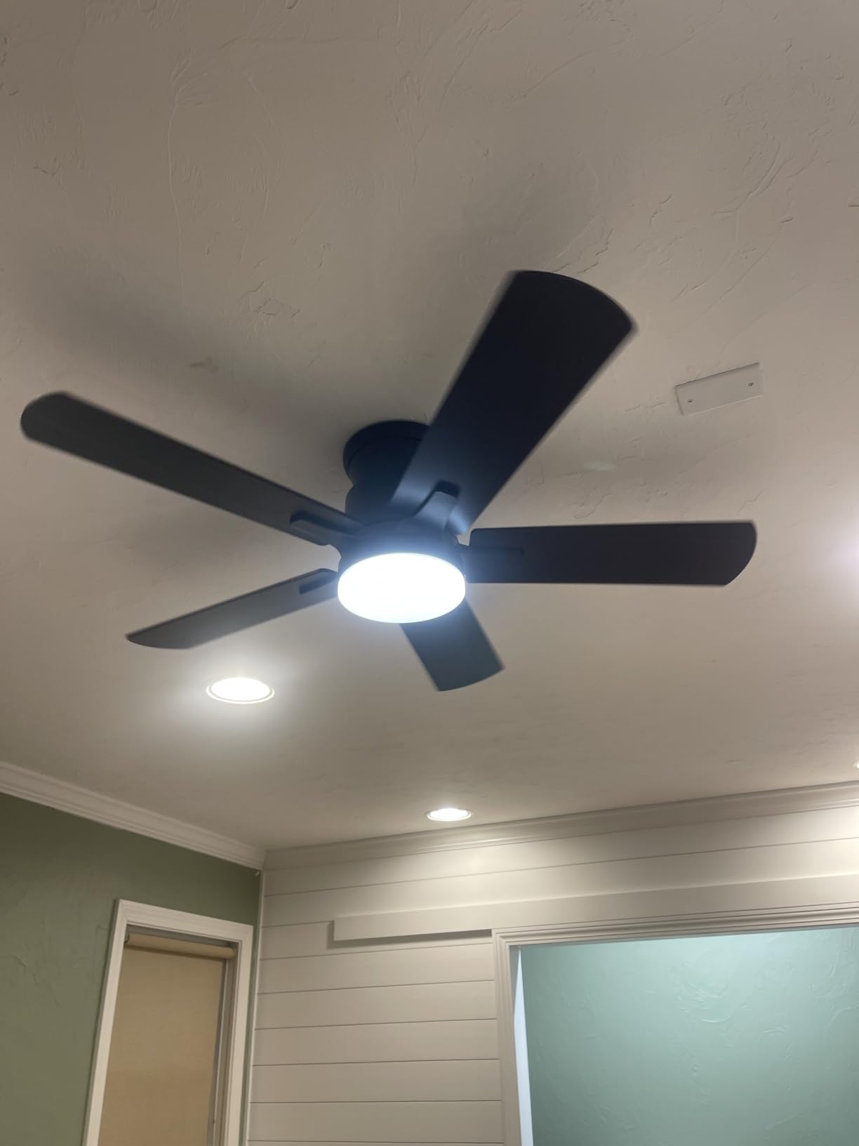 Ceiling Fans with Lights 52 Inch, Flush Mount, Remote Control, 3CCT Dimmable, 6 Speeds, Quiet Reversible DC Motor, Low Profile Hugger White Ceiling Fan for Bedroom, Living Room, Indoor/Outdoor, ETL customer photo 2