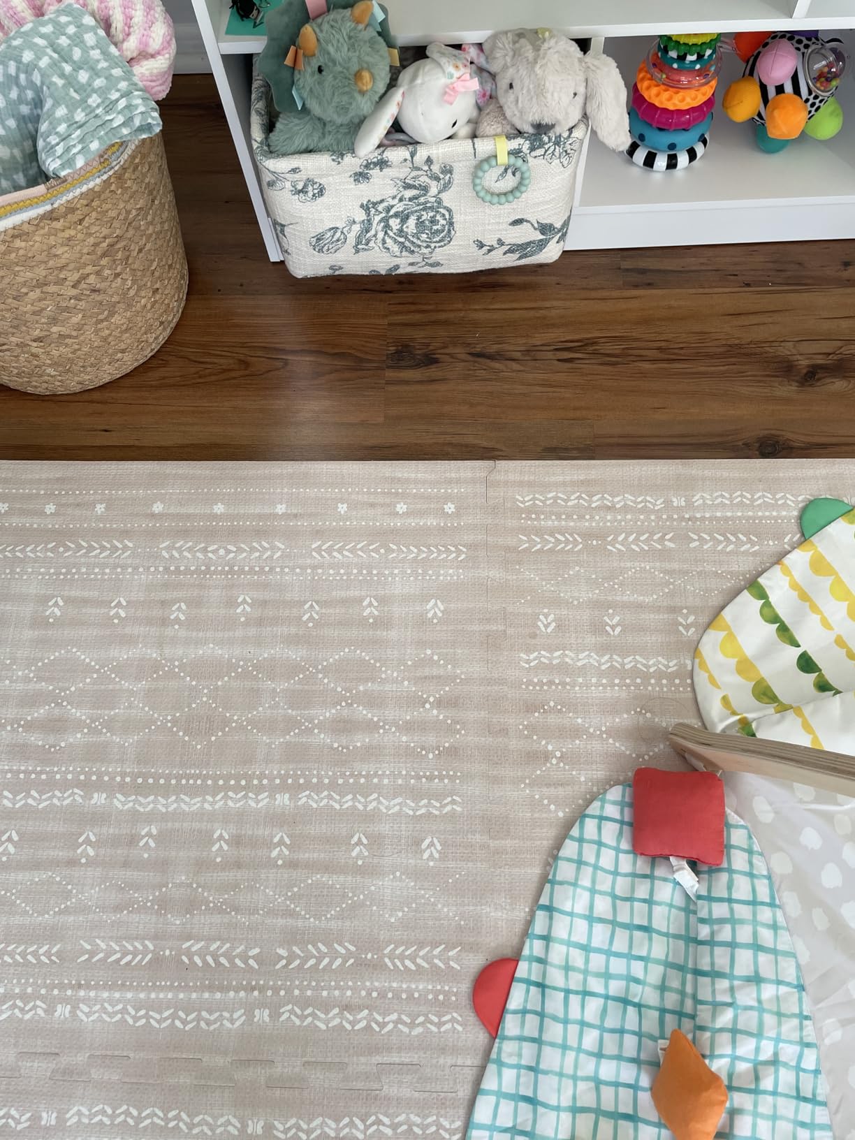 Lillefolk Baby Play Mat for Floor – 6x6ft Vintage Gray | PFAS Free Non Toxic Premium EVA Foam Tiles for Tummy Time, Crawling & Playpen – No Loose Edges Interlocking Mat for Babies & Toddlers (9 Tiles) customer photo 2