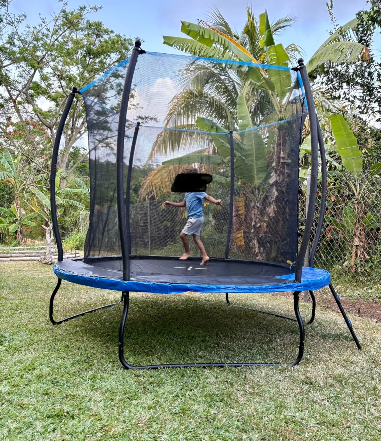 YUMPIE 8FT 10FT 12FT 14FT 16FT Quick-Connect Outdoor Trampoline with Ladder customer photo 2