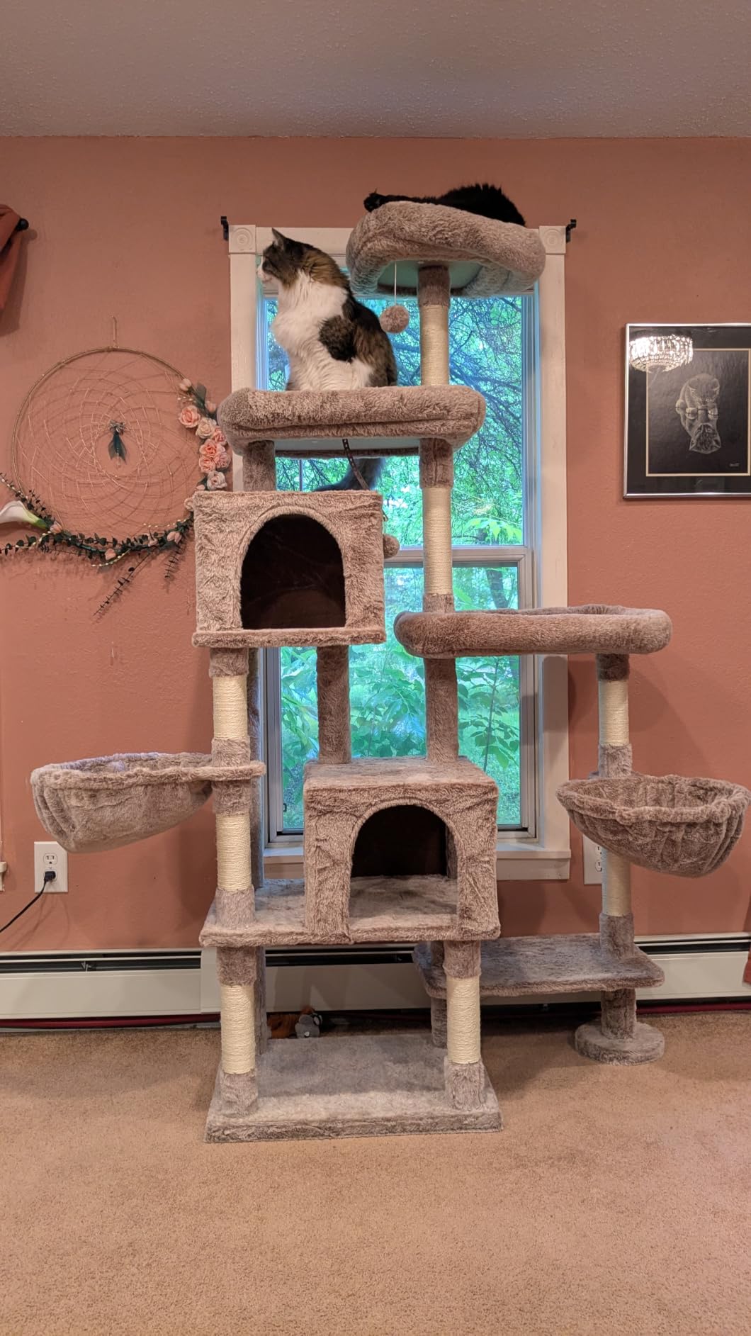 Hey-brother Cat Tree Tower with Stable Extended Base, 3 Platforms, MPJ038W customer photo 1