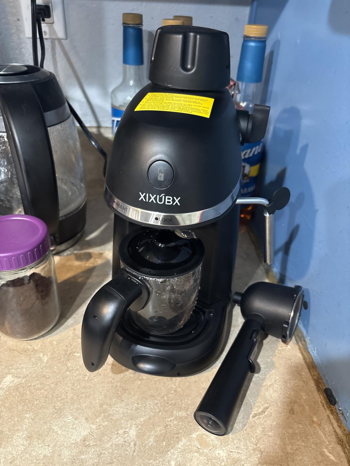XIXUBX Compact Espresso & Cappuccino Machine, 3.5 Bar with Steam Wand customer photo 1