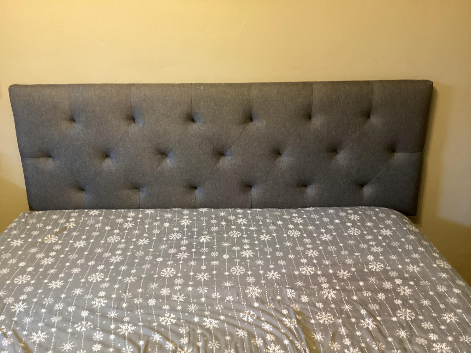 Linen Headboard Queen Size Only, Adjustable Height 37-51 in, Light Gray customer photo 2