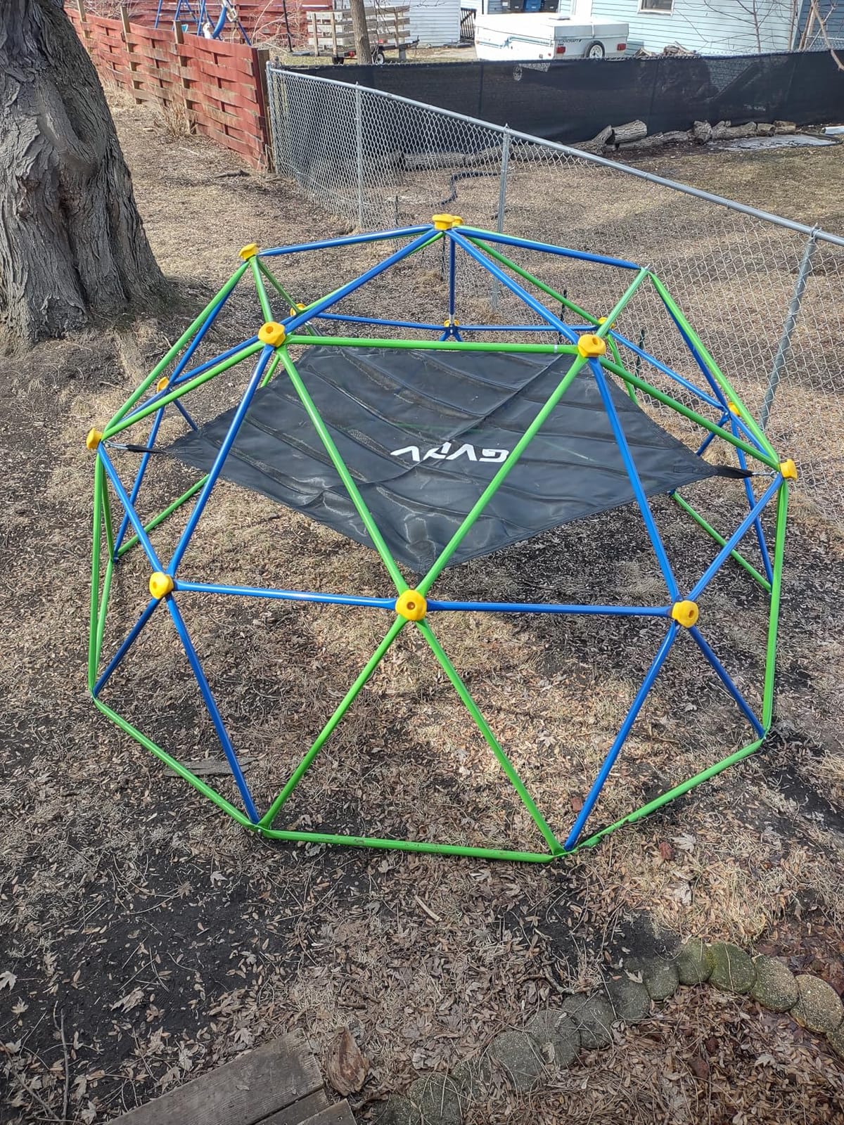 GVDV 10 FT Climbing Dome with Hammock, Jungle Gym for Kids, Green & Blue customer photo 1