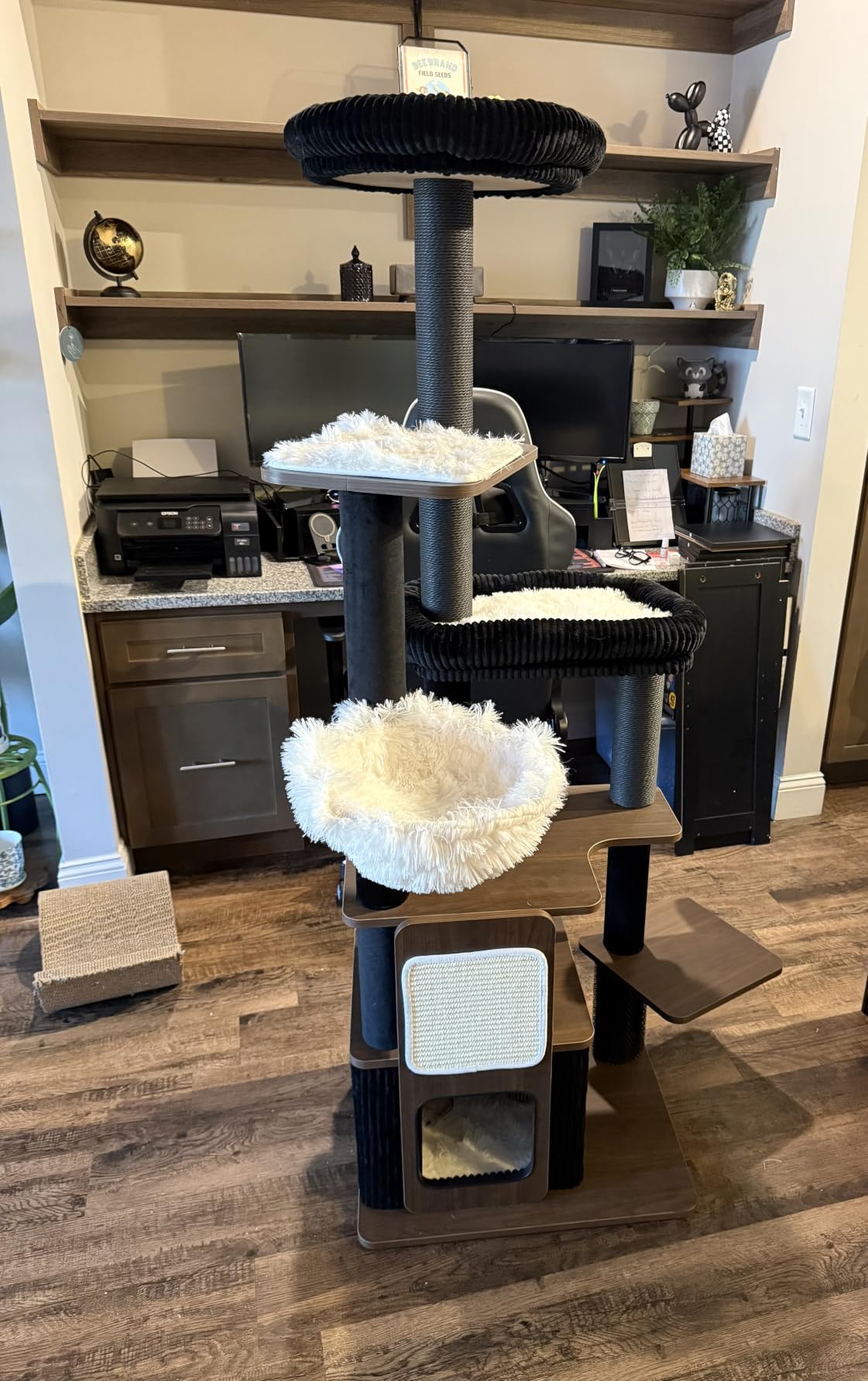 Wood Cat Tree for Indoor Cats, Modern Cat Tower with Sisal Scratching Posts customer photo 2