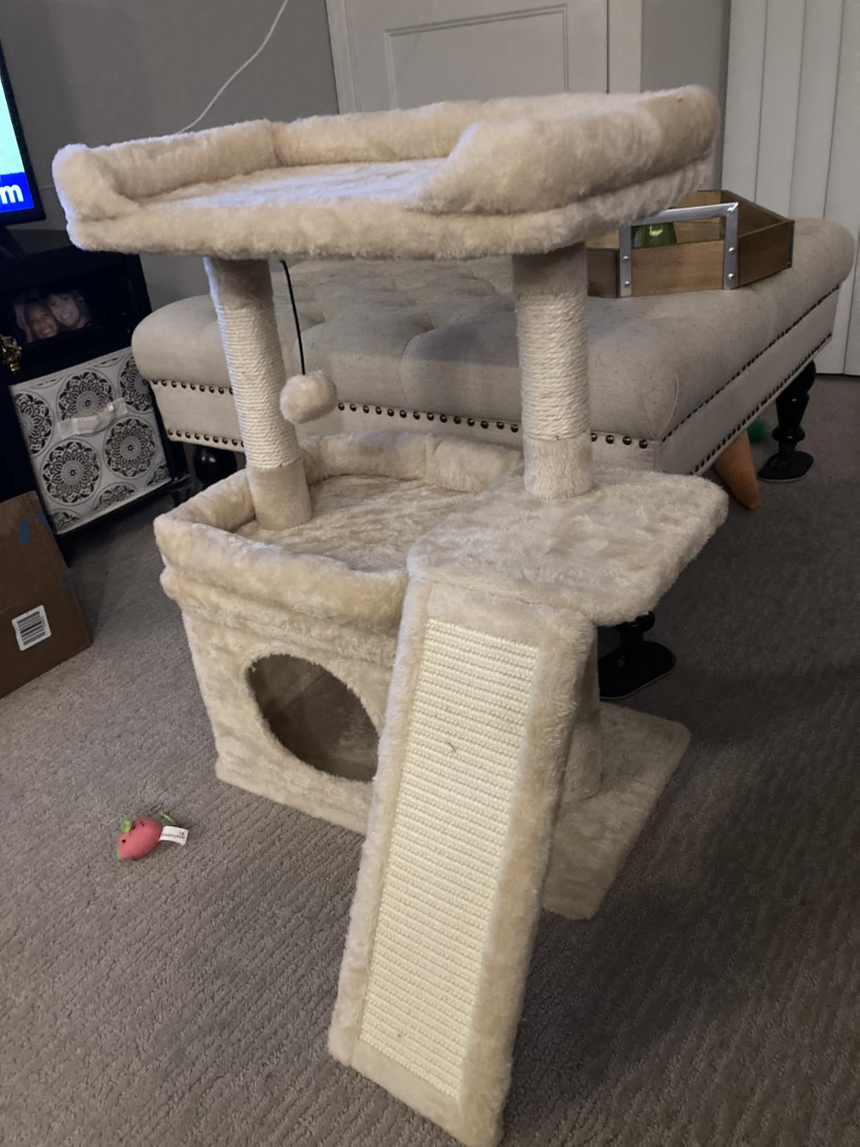 PEQULTI Cat Tree for Small Medium Cats, Gray Cat Tower for Indoor Cats customer photo 2