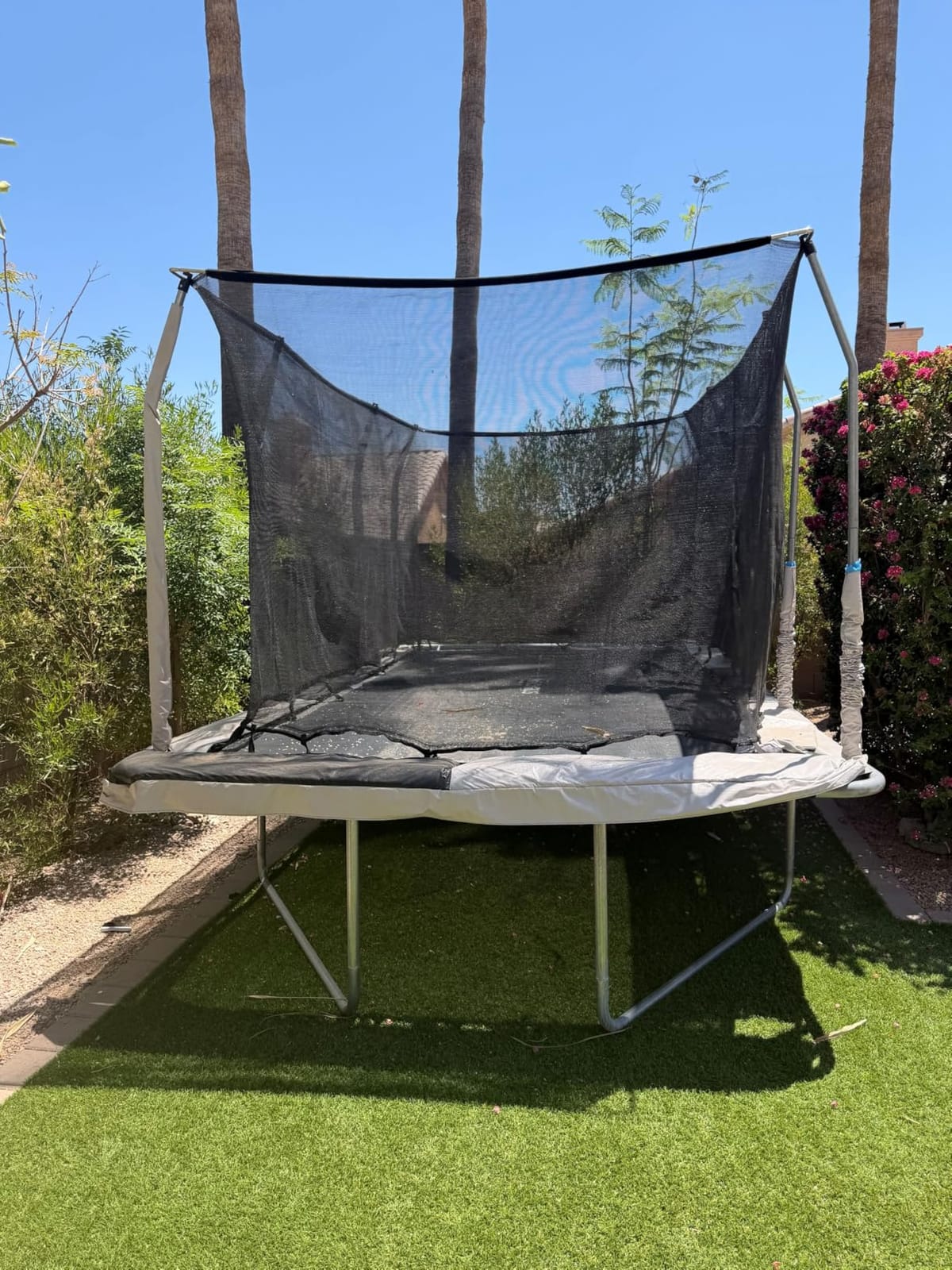 Upper Bounce Rectangle Trampoline Set with Top-Ring Enclosure Net, Outdoor Backyard Recreational, Gymnastics Activity for Kids and Adults, High Weight Capacity 500 lbs customer photo 1
