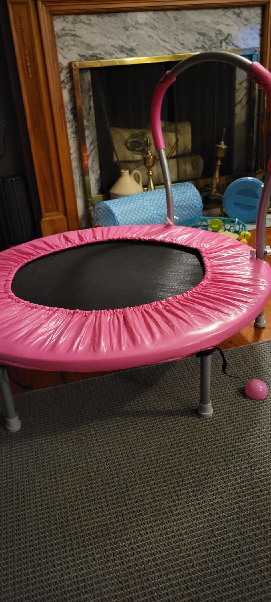Lyromix 36-Inch Kids Trampoline with Handle - Indoor Mini Tranpoline for Toddlers, Small Fitness Rebounder for Indoor and Outdoor Use customer photo 2