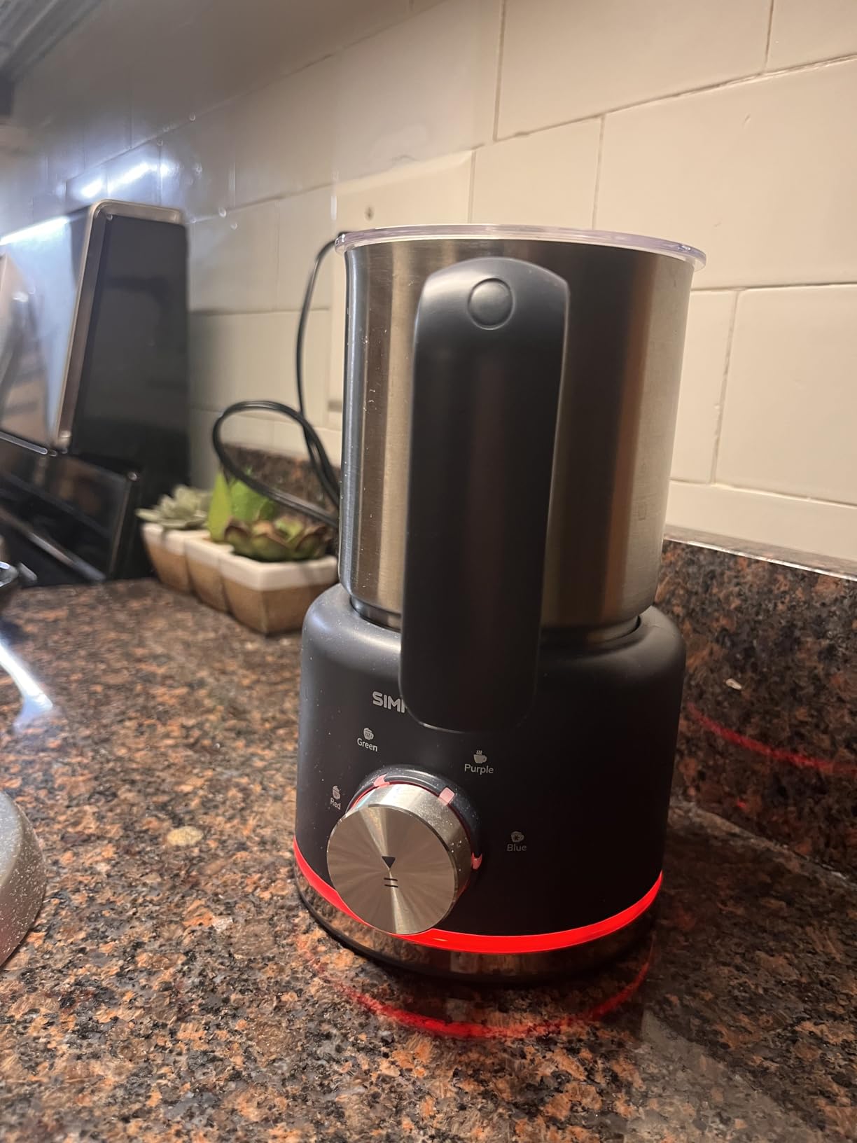 SIMPLETASTE Milk Frother, 4 in 1 Electric Milk Steamer, 16.91oz/500ml Automatic Warm and Cold Foam Frother for Coffee, Latte, Macchiato, Cappuccino, Hot Chocolate, Easy to Clean customer photo 2