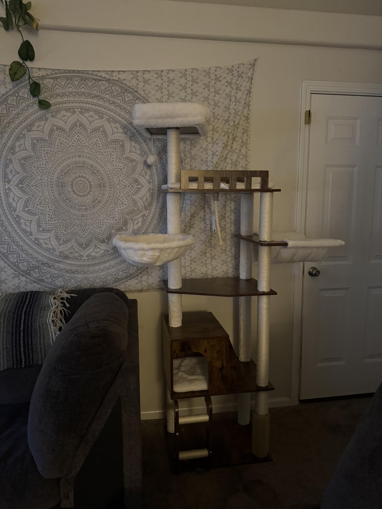 Hey-brother Wooden Cat Tree, Furniture Tower with Large Platforms, MPJ121SR customer photo 1