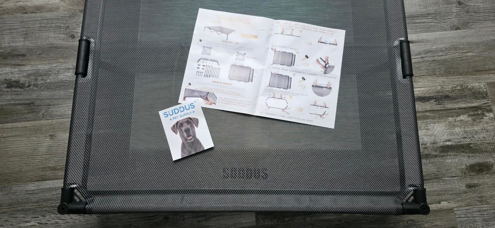 suddus Elevated Dog Bed Waterproof Outdoor, Portable Raised Dog Bed, Dog Bed Off the Floor, Chew-Proof Dog Bed Easy Clean Indoor or Outdoor Use,XX-Large, 56 * 37.5 * 9in, Grey customer photo 2