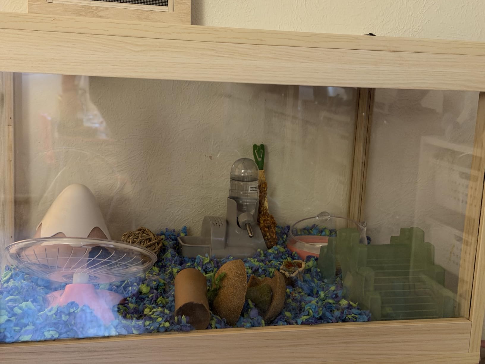 PROLEE Hamster Cage Wooden Chew Proof, Extra Large Mice and Rat Habitat Openable Top with Acrylic Sheets Solid Built Small Animal Cage with Leg Stands, 32 Inch Long customer photo 2