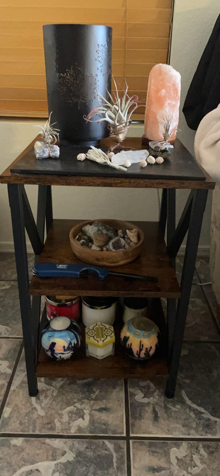 VASAGLE Side Table with Charging Station and Storage Cabinet, Nightstand customer photo 2