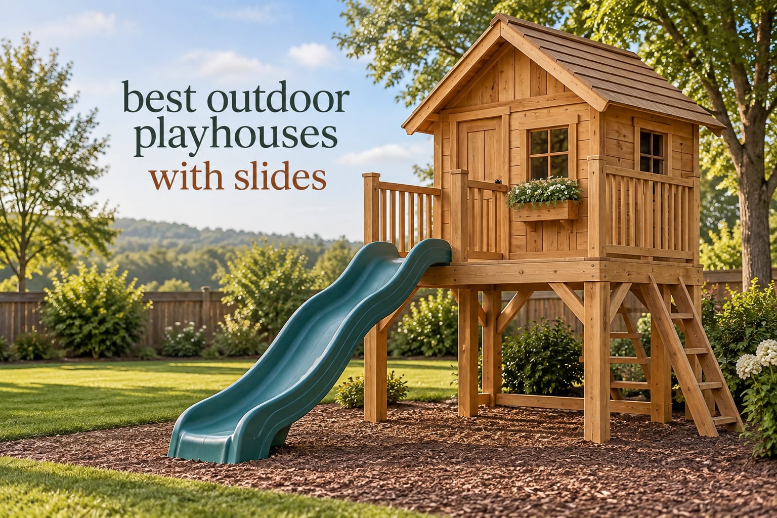 best outdoor playhouses with slides