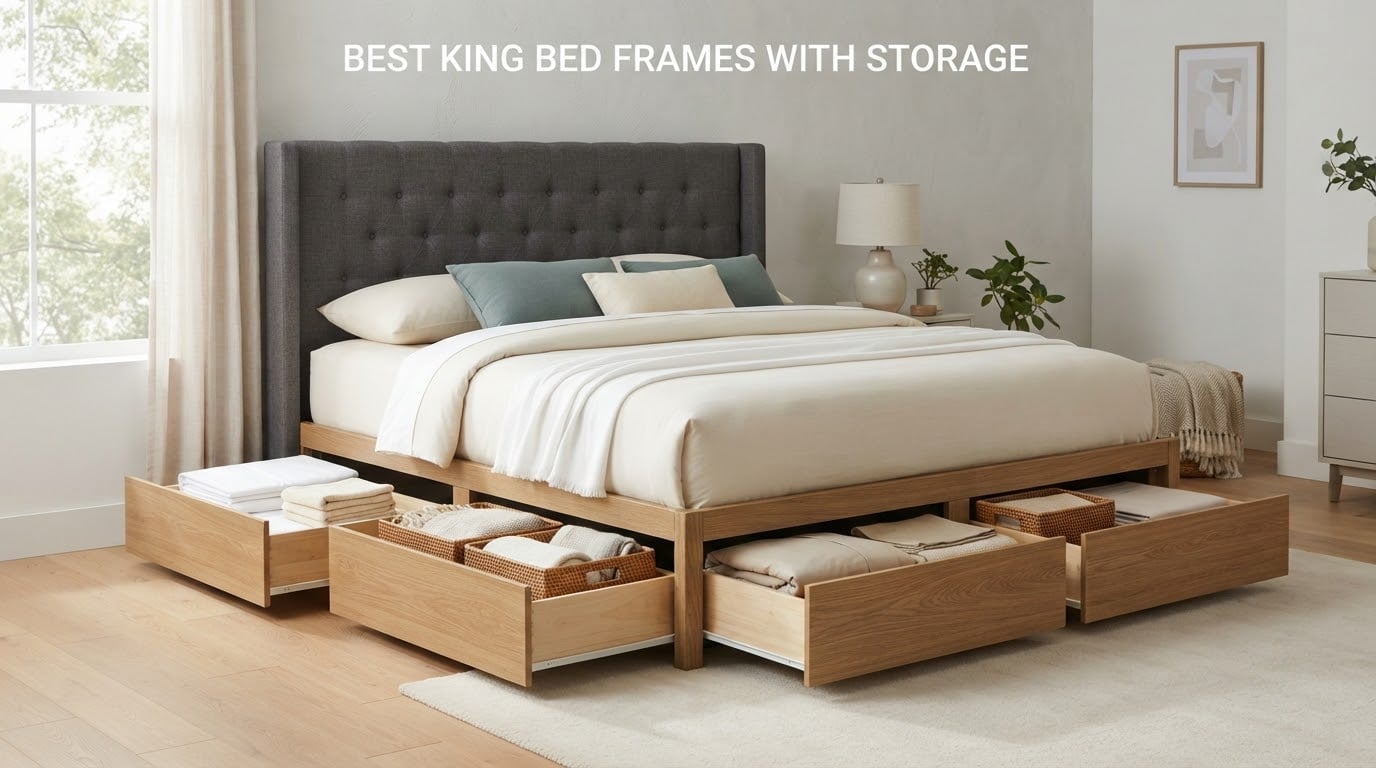best king bed frames with storage